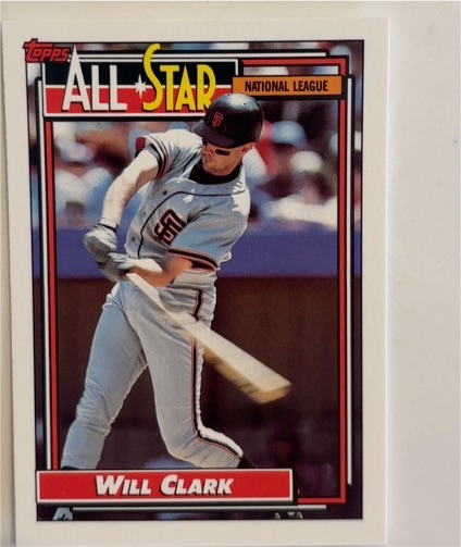 1992 Topps #386 Will Clark — front