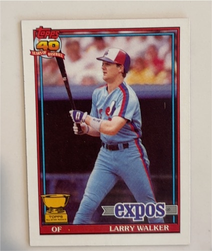 1991 Topps #339 Larry Walker — front