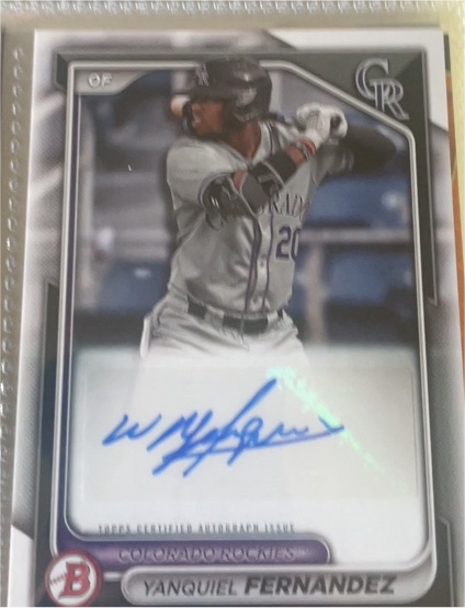 2024 Bowman Paper Prospects #PPRA-YF Yanquiel Fernandez — front