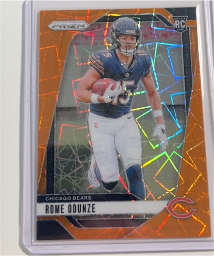 2024 Panini Prizm Orange Lazer #385 Rome Odunze Rookie RC — front