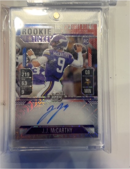 2024 Panini Contenders Optic #101 J.J. McCarthy Rookie Ticket — front
