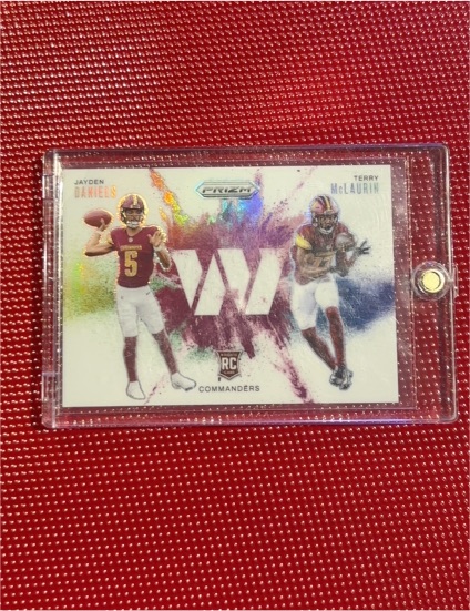 2024 Panini Prizm Dual Color Blast Jayden Daniels & Terry McLaurin — front