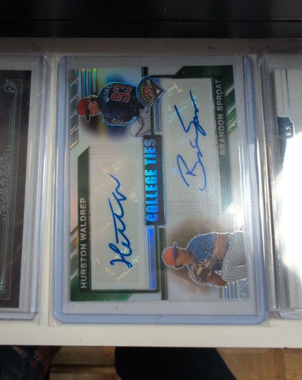 2023 Donruss College Ties Dual Autograph #CT-HW-BS Hurston Waldrep & Brandon Sprout — front