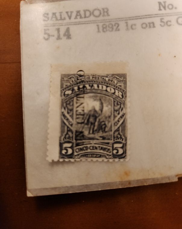 El Salvador 1892 Scott #63 5 Centavos Stamp — front
