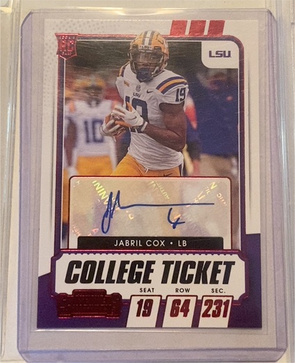 2021 Panini Contenders Draft Picks #201 Jabril Cox — front