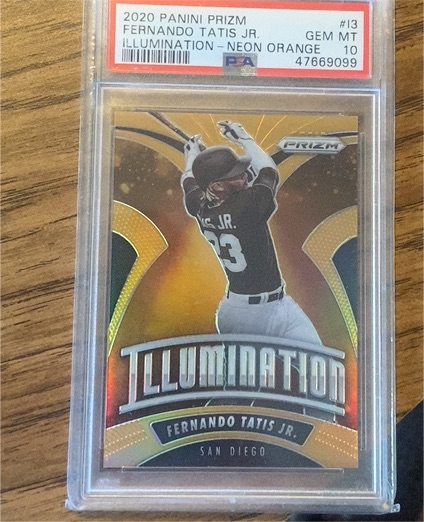 2020 Panini Prizm #13 Fernando Tatis Jr. Illumination Neon Orange — front