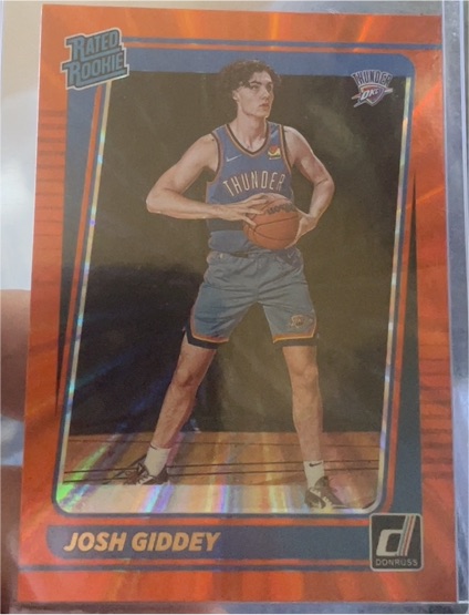 2021-22 Donruss #202 Josh Giddey Rated Rookie Orange Laser — front