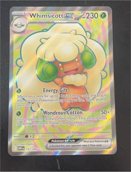2025 Pokémon TCG White Flare #157 Whimsicott ex — front