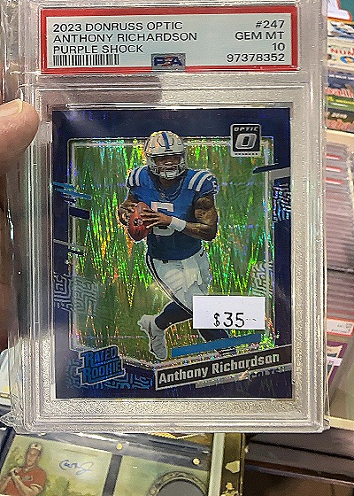 2023 Donruss Optic #247 Anthony Richardson Purple Shock — front