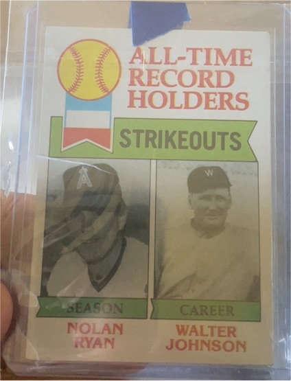 1979 Topps #417 All-Time Record Holders Nolan Ryan / Walter Johnson — front
