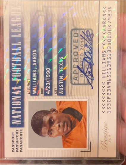 2011 Panini Prestige Passport Autograph #D 16/25 Aaron Williams — front