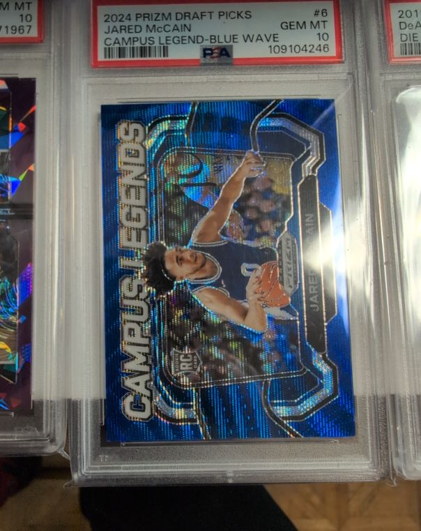 2024 Panini Prizm Draft Picks #6 Jared McCain Campus Legends Blue Wave — front