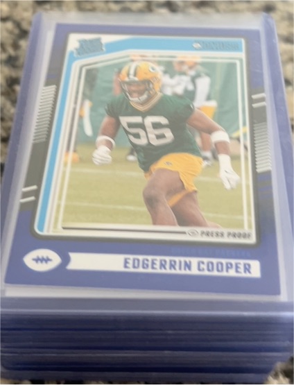 2024 Panini Donruss #325 Edgerrin Cooper Rated Rookie Press Proof Green — front