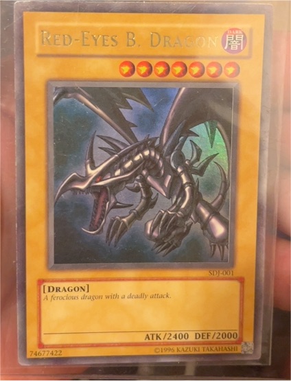 1996 Yu-Gi-Oh! SDJ-001 Red-Eyes B. Dragon — front