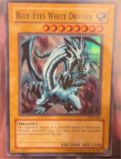 1996 Yu-Gi-Oh! SKE-001 Blue-Eyes White Dragon — front