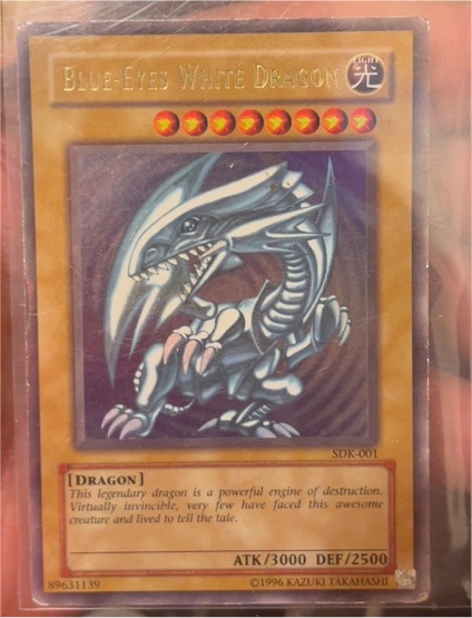 1996 Yu-Gi-Oh! SDK-001 Blue-Eyes White Dragon — front