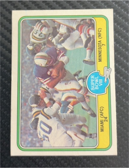1981 Fleer Team Action #64 Super Bowl VIII Miami Dolphins vs Minnesota Vikings — front