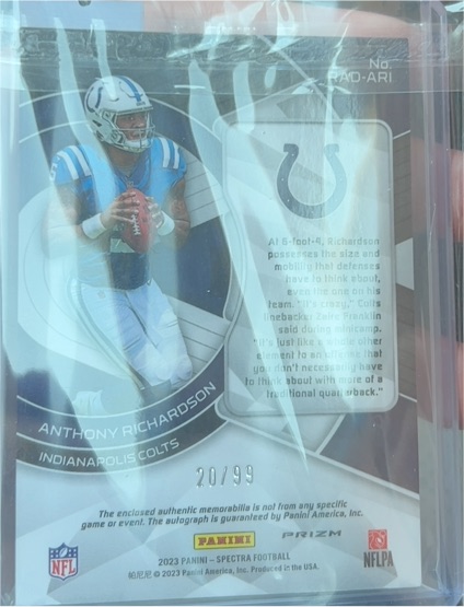 2023 Panini Spectra Prizm #RAD-ARI Anthony Richardson — front