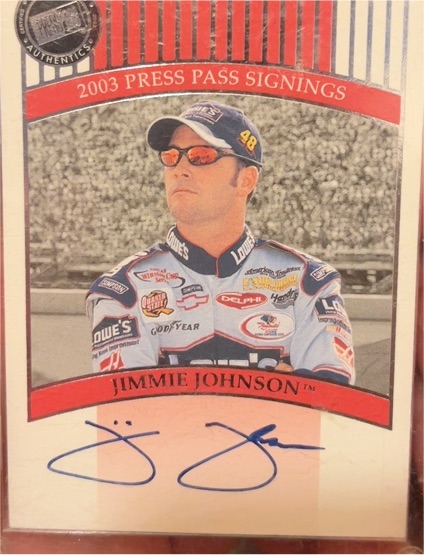 2003 Press Pass Signings Jimmie Johnson — front