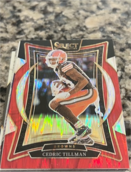 2024 Panini Select #17 Cedric Tillman Concourse Red & Blue Shock — front