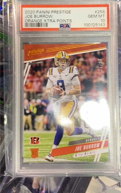 2020 Panini Prestige #258 Joe Burrow Orange Xtra Points — front