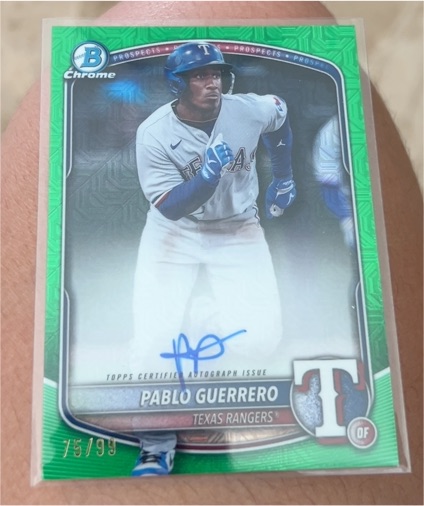 2025 Bowman Chrome Mega Box Mojo Refractor Autograph #BMA-PG Pablo Guerrero — front