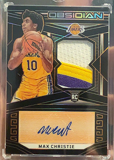2022-23 Panini Obsidian Max Christie Rookie Patch Auto — front