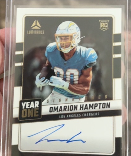 2025 Panini Luminance Year One Signatures # Omarion Hampton — front