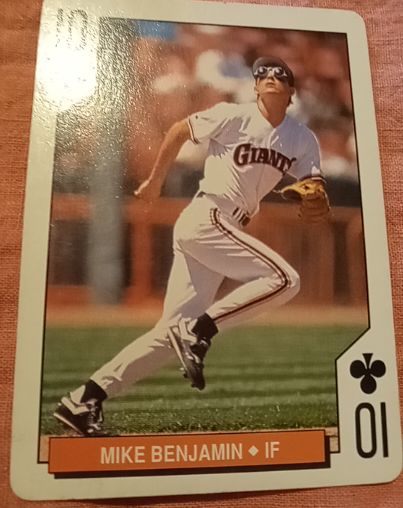 1994 Bicycle San Francisco Giants Playing Cards #10 Mike Benjamin — front
