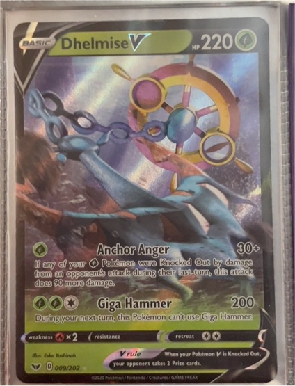 2020 Pokémon Sword & Shield #009 Dhelmise V — front