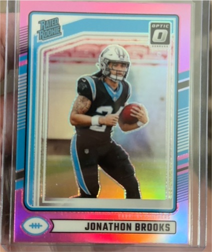 2024 Panini Donruss Optic #354 Jonathon Brooks Optic Preview Pink Prizm Rated Rookie — front