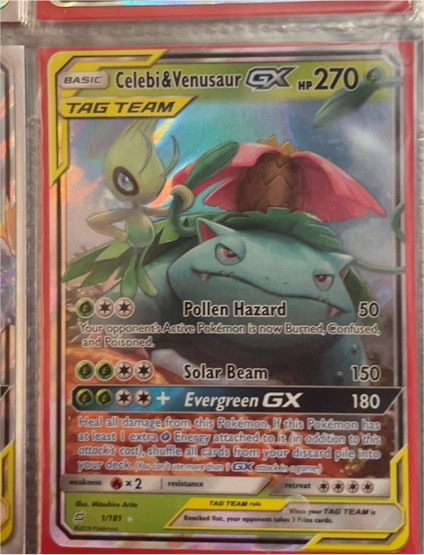 2019 Pokemon Sun & Moon Team Up #1 Celebi & Venusaur GX — front