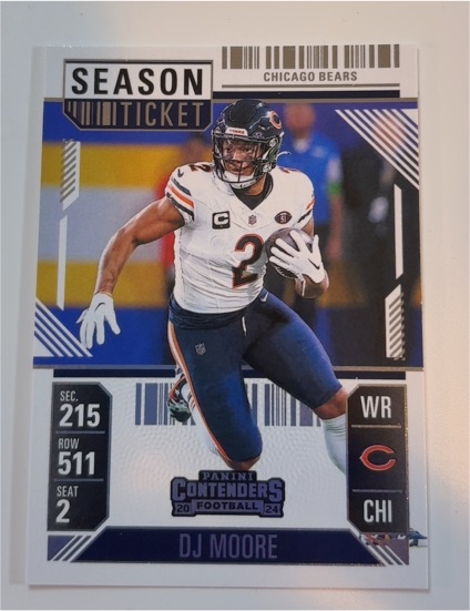 2024 Panini Contenders #18 DJ Moore Season Ticket — front
