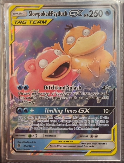 2019 Pokémon Unified Minds #35 Slowpoke & Psyduck GX — front