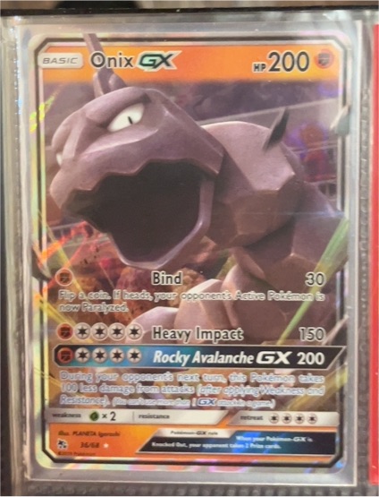 2019 Pokémon Hidden Fates #36 Onix GX — front