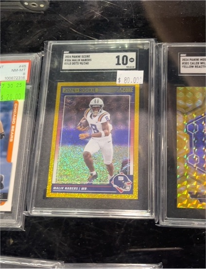 2024 Panini Score #356 Malik Nabers Gold Dots — front