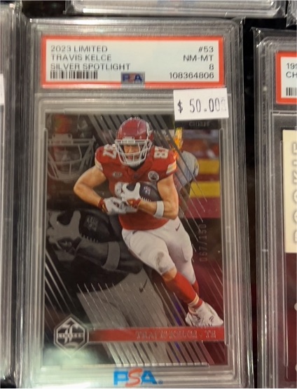 2023 Panini Limited #63 Travis Kelce Silver Spotlight — front