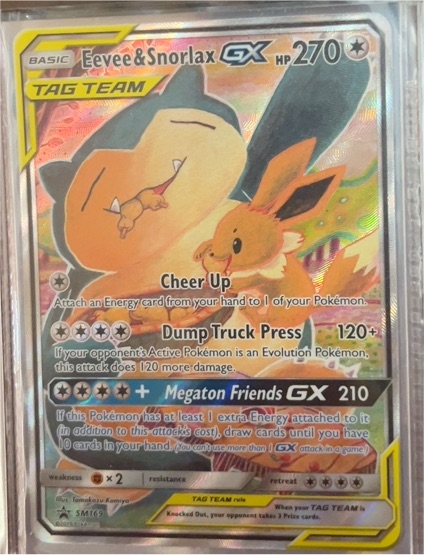2019 Pokémon Black Star Promo #SM169 Eevee & Snorlax GX — front