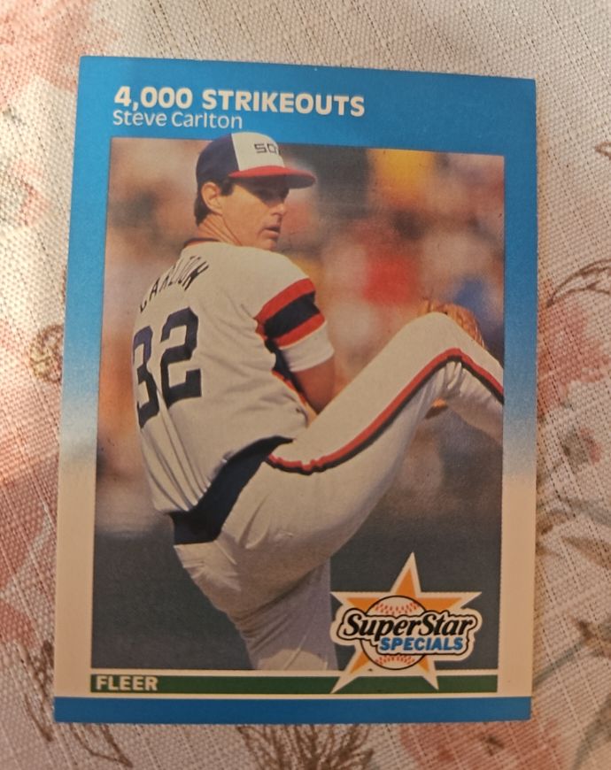 1987 Fleer #635 4,000 Strikeouts Steve Carlton — front