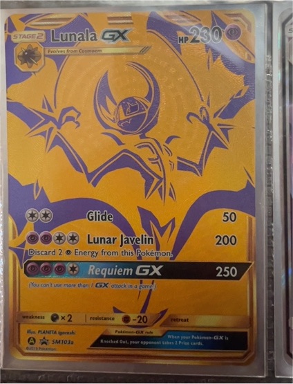 2019 Pokémon SM Black Star Promo #SM103a Lunala GX — front