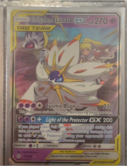 2019 Pokémon Cosmic Eclipse #75 Solgaleo & Lunala GX — front