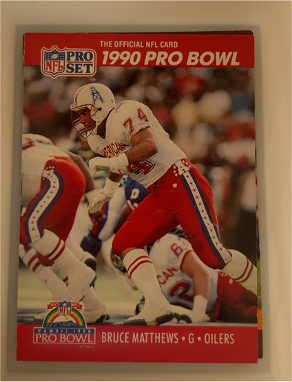 1990 Pro Set #352 Bruce Matthews — front