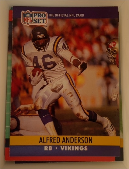 1990 Pro Set #565 Alfred Anderson Minnesota Vikings — front