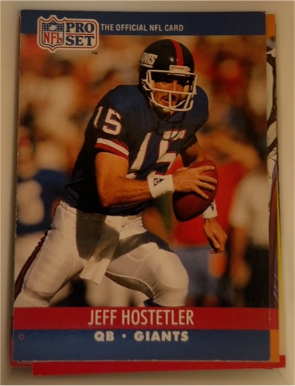 1990 Pro Set #596 Jeff Hostetler — front