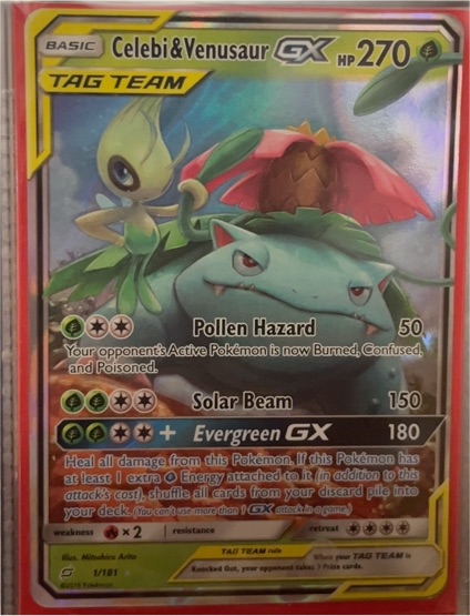 2019 Pokemon Sun & Moon Team Up #1 Celebi & Venusaur GX — front