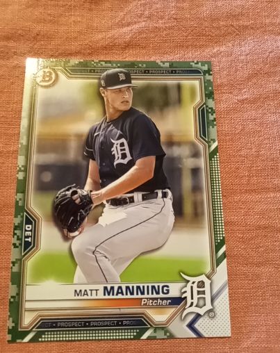 2021 Bowman #BP-111 Matt Manning Prospects Camo — front