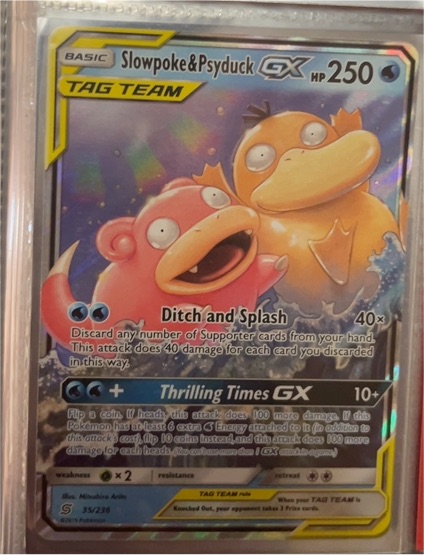 2019 Pokémon Sun & Moon Unified Minds #35 Slowpoke & Psyduck GX — front