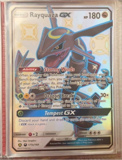 2018 Pokémon Hidden Fates #177a Rayquaza GX — front