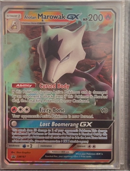 2019 Pokémon Sun & Moon Black Star Promo #SM187 Alolan Marowak GX — front