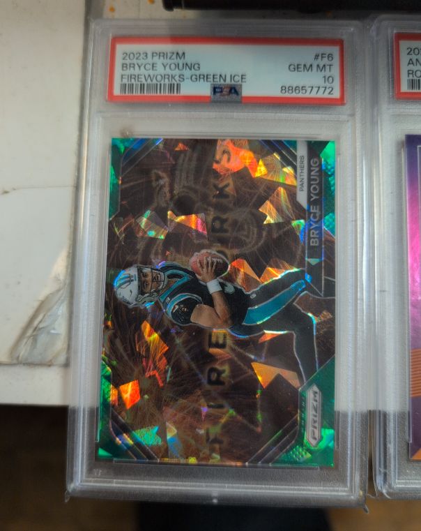 2023 Panini Prizm #F6 Bryce Young Fireworks Green Ice — front